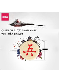 Bàn cờ tướng Deli bằng giấy kèm quân cờ nhựa giúp phát triển trí tuệ - 9565
