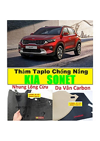 Thảm Taplo Da Xe KIA SONET 2022-23 Mẫu Da Vân Carbon Cao Cấp