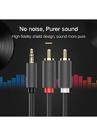 Cáp Audio 3.5mm to AV hoa sen (RCA) dài 1M Ugreen 10772 - Hàng Chính Hãng