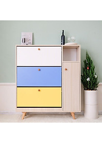 TỦ GIÀY GỖ CAO CẤP OHAHA PHỐI NHIỀU MÀU 01 - TG054