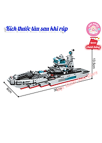 Đồ chơi lắp ráp, xếp hình tàu chiến Qman 1411 cho bé trai - Tàu tuần dương biển (700 mảnh ghép)