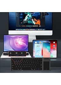 Bàn phím Gấp gọn không dây Bluetooth B66T - Tích hợp Touchpad - pin sạc TypeC- có hàng phím F1-F12 hàng nhập khẩu