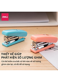  Dập ghim mini #10 Deli, 12 trang, Xanh, Hồng - 1 cái E0222