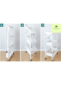 Kệ Để Đồ Đa Năng Gấp Gọn 3 Tầng Có Bánh Xe Cao Cấp