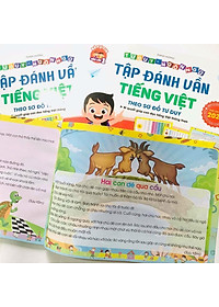 Combo Vở Tập Đánh Vần Tiếng Việt phiên bản mới nhất 2021 + 40 Thẻ Học Flashcard - Tặng 1c bút chì hoạt hình