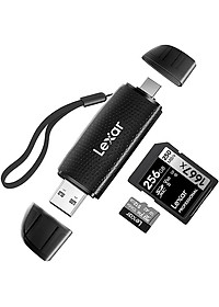 Đầu đọc thẻ nhớ Lexar RW310X Dual-Slot SD / MicroSD USB 3.2 Type-C và Type-A, tốc độ đọc 170Mb/s - Hàng chính hãng BH 12 tháng