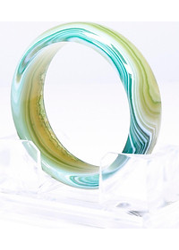 Vòng tay đá mã não xanh bản dày mệnh mộc hỏa - Ngọc Qúy Gemstones