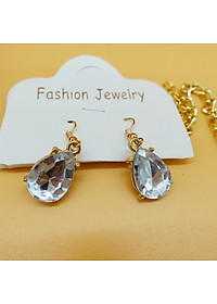 Bộ trang sức dây chuyền và bông tai đính hạt - A021