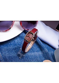 Đồng Hồ Nữ Julius Hàn Quốc JA-1112D Dây Da Màu Đỏ