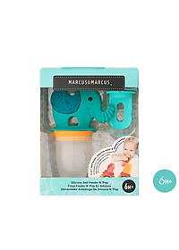 Túi nhai ăn dặm chống hóc silicon kèm gặm nướu và nắp làm kem cho bé Marcus & Marcus, từ 6 tháng - Ollie