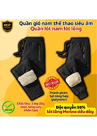 Quần gió lót lông QD2 ấm áp thời trang cho nam, Quần nỉ jogger lót lông QD1 sang trọng và dày dặn D Danido