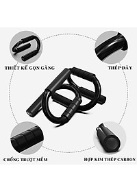 Dụng Cụ Tập Chống Đẩy Cầm Tay Màu Đen Chính Hãng Amalife - Dụng Cụ Hít Đất Cầm Tay Cao Cấp Bằng Thép Cứng Đen Huyền Bí