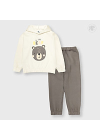 Bộ nỉ bé trai Bigfox Miss Meow, bộ thu đông bé trai vải nỉ bông dày dặn in hình chú gấu Bear dễ thương size trẻ em 3,4,5…8