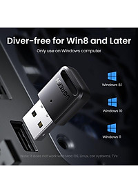 Ugreen UG90225CM591TK 20M v5.3 USB Bluetooth chỉ hỗ trợ duy nhất Windows kết nối được 7 thiết bị - HÀNG CHÍNH HÃNG