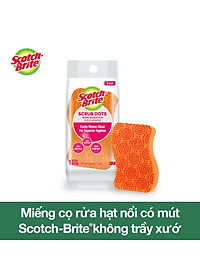 Combo 2 Miếng rửa chén hạt nổi không trầy xước Scotch-Brite 3M đa năng, mút kháng khuẩn, không bám cặn màu cam
