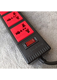 Ổ Cắm 6 Lỗ 3 Chấu Dây 5 Mét Điện Quang ĐQ ESK 5BR 63ECO - Đen Đỏ