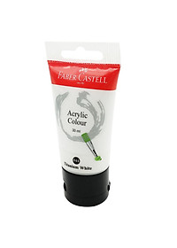 Tuýp màu vẽ acrylic 30ml titanium white (trắng titan) Faber 1183001