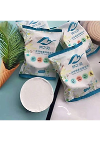 Khăn Tắm 70x140cm Dạng Nén Bằng Cotton Tiện Lợi Dùng Một Lần - Khăn Nén Du Lịch - Khăn Nén Spa - màu xanh