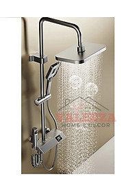 (Tặng ống nối cây sen) Sen cây phím đàn đồng mạ nano xám màn hình hiển thị nhiệt độ tự động kèm xịt vệ sinh