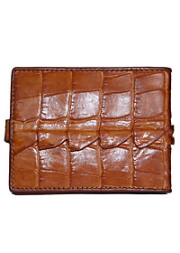 Ví Nam Da Cá Sấu Nút Bấm Huy Hoàng HT2218 (12.5 x 10 cm) - Vàng