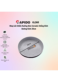 Khay lót chiên nướng Rapido men ceramic chống dính - Khay chiên nướng nồi chiên không dầu chống dính Greblon bền đẹp đường kính 20cm dùng trong nồi chiên không dầu - Hàng chính hãng