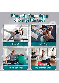 [65cm] KHÔNG KÈM BƠM Bóng tập Yoga Bóng Yoga Tròn Cỡ Đại 65cm Cao Cấp BG (hàng nhập khẩu)
