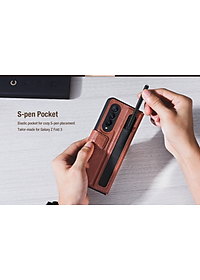 Bao Da dành cho Samsung Galaxy Z Fold 3 hiệu Nillkin Aoge Leather Cao Cấp - Hàng nhập khẩu
