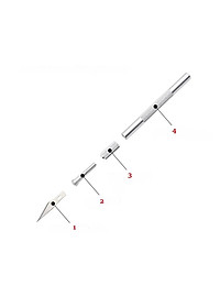 Dao trổ khắc giấy và gỗ mỏng với cán kim loại và hộp 06 lưỡi sơ cua đi kèm