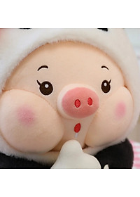 Thú nhồi bông heo cosplay gấu trúc ôm bình sữa - Size từ 25cm đến 85cm - Quà tặng gấu bông heo ôm bình sữa êm mịn cho bé.