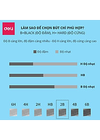 50 Chiếc Bút Chì Gỗ Tự Nhiên Deli - Dễ Gọt Và Nhạy Với Máy Chấm Thi - Kèm Tẩy Và Gọt Bút Chì - Loại HB/2B
