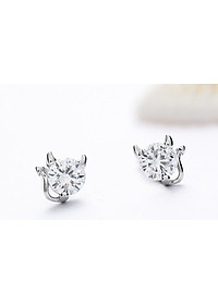 Bông tai S925 một hạt đá trắng nhỏ xinh