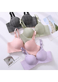 Áo lót nữ cao cấp không gọng đệm dầy, kẻ ô vuông xinh đẹp siêu nâng ngực.