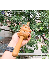 Cây lăn Massage toàn thân 3 bánh bi gai bằng gỗ Bách Xanh thơm (MH892) chăm sóc sức khỏe - giảm căng thẳng mệt mỏi