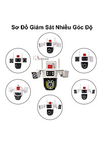 Camera Yoosee 3 Mắt Máy Bay Độc Lập Siêu Sắc Nét, Đêm Có Màu, Đàm Thoại Hai Chiều, Chống Nước Nhựa IP66, Hàng Nhập Khẩu