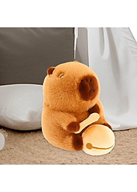Thú nhồi bông capybara gõ mõ ngộ nghĩnh - Size 35cm - Quà tặng gấu bông chuột lang nước dành cho người cần tịnh tâm.