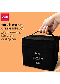 Bút màu marker chuyên nghiệp Deli -kèm túi vải - 30/40/60/80 Màu - 70806
