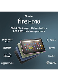 Máy tính bảng Fire HD10 2021 – 11th – (All New Fire HD10 – 2021) – Ram 3/4GB, bộ nhớ 32GB, màn hình 1080 FullHD