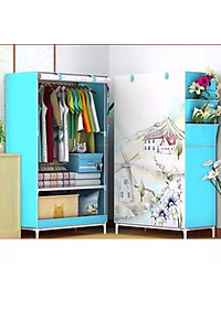 Tủ Vải 3D 1 Buồng 2 Ngăn, Tủ Quần Áo Họa Tiết Đẹp Mắt - Đa Dạng - Phong Cách, Tủ Vải Cao Cấp - Khung Sắt Chắc Chắn - Chống Gỉ