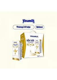 Thùng 24 hộp Sữa tươi tiệt trùng chứa tổ yến Vinamilk Green farm - hộp 180ml