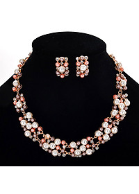 Bộ trang sức nữ, bộ trang sức ngọc trai, bộ trang sức dây chuyền bông tai BHB164