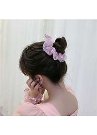 Dây buộc tóc Scrunchies đính bướm nổi dễ thương HD85