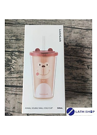 Ly nhựa 2 lớp LocknLock Animal 520ml