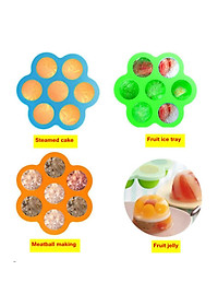 Silicone Infant Breast Milk Freezer Tray Weaning 7 Grids w/ Lid Crisper Ice Mould for Vegetable & Fruit Purees