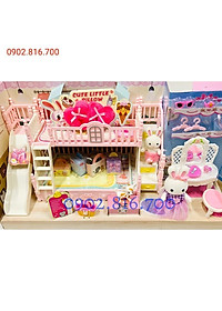 Hộp đồ chơi ngôi nhà búp bê - ngôi nhà của thỏ - phòng ngủ - bàn trang điểm