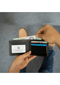 Ví mini nam da bò sáp ngựa điện Crazyhorse V125 cao cấp, bóp đựng thẻ da thật, đường chỉ tinh tế, ví nam nhỏ gọn dáng đứng, fullbox, thương hiệu Bụi leather chuyên đồ da thật