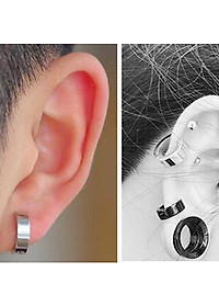 Cặp bông tai nam khoen inox không đen BHBT222