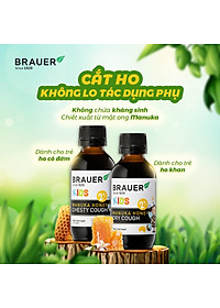 Siro giảm ho cho bé từ 2 tuổi Brauer Kids Manuka Honey Chesty Cough giảm ho khan, ho có đờm - QuaTangMe Extaste
