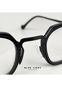 Gọng Kính Cận, Kính Giả Cận Nam Nữ Mắt Vuông Nhỏ Xíu, Độc Lạ, Full Đen, Trong Suốt - BLUE LIGHT