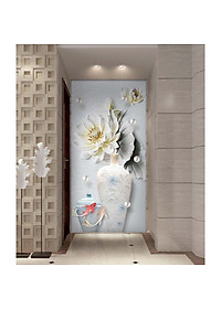 Tranh dán tường 3D hoa sen trắng 1 TDT03