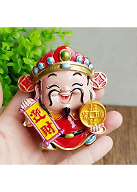 Bộ 03 tượng chibi Thần Tài may mắn 7cm - Chiêu Tài - Hút Lộc - Phú Quý Bình An